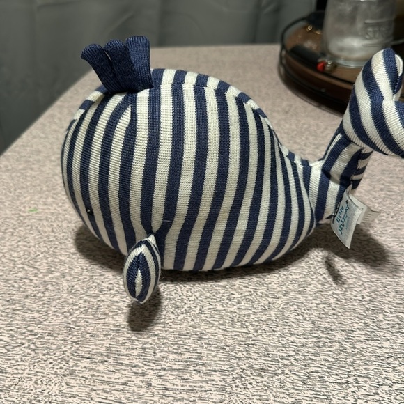 JellyCat London Walter Whale Blue striped Rattle Chime Toy - Picture 3 of 6